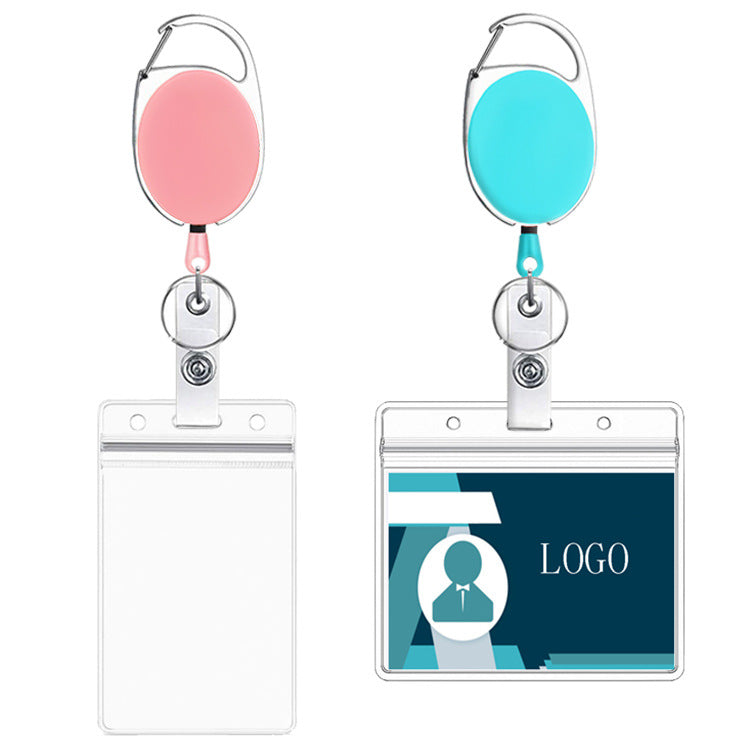 Wholesale Colorful Zinc Alloy Telescopic High Rebound Easy Pull Keychain Card Holder